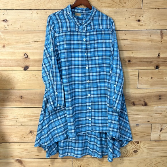 Tulip soft cotton high low hi lo tunic dress roomy Large XL lagenlook pockets - Picture 10 of 13